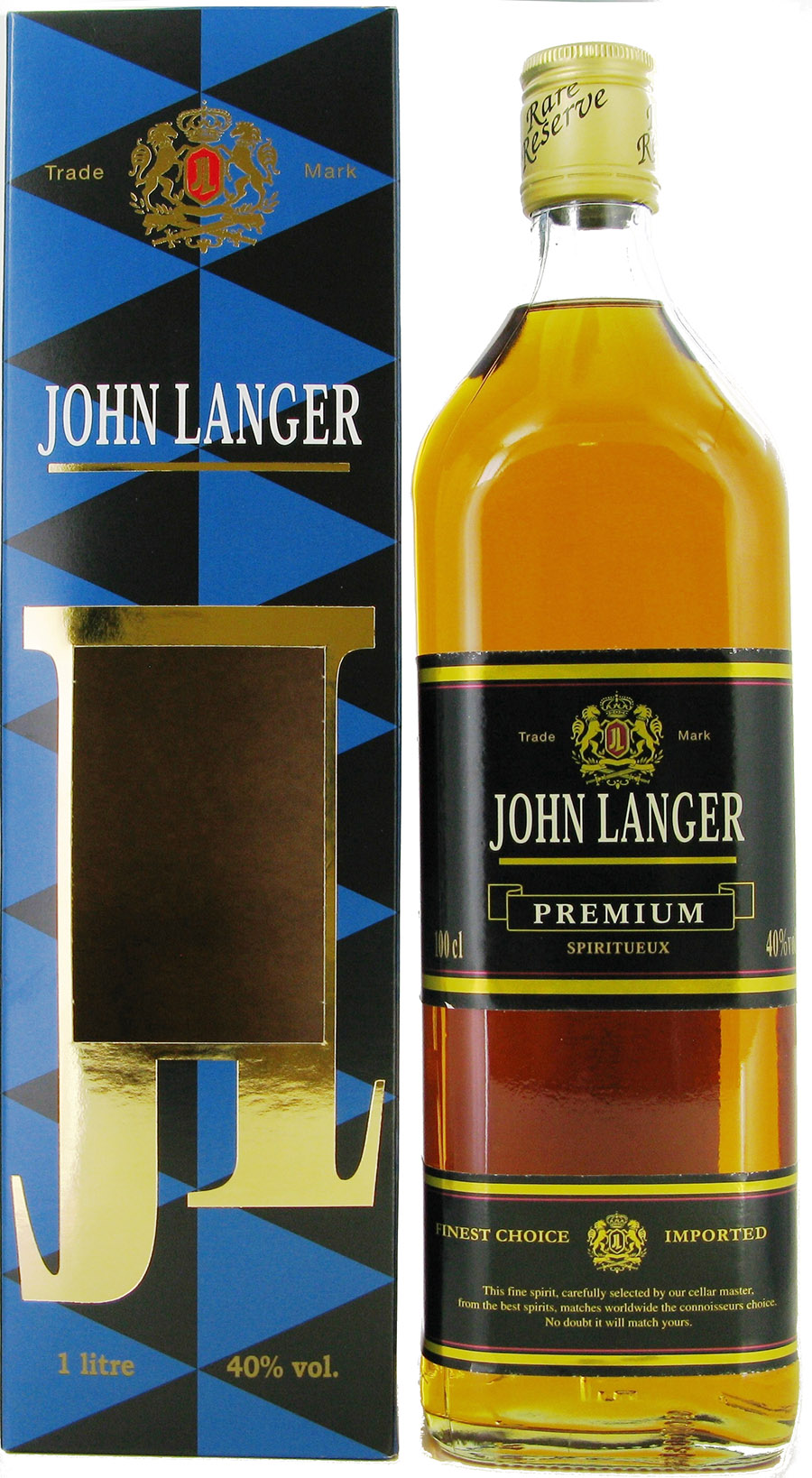 SPIRIT JOHN LANGER BLACK 40 % - 1 L + COFFRET
